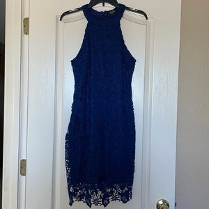 Blue sleeveless dress